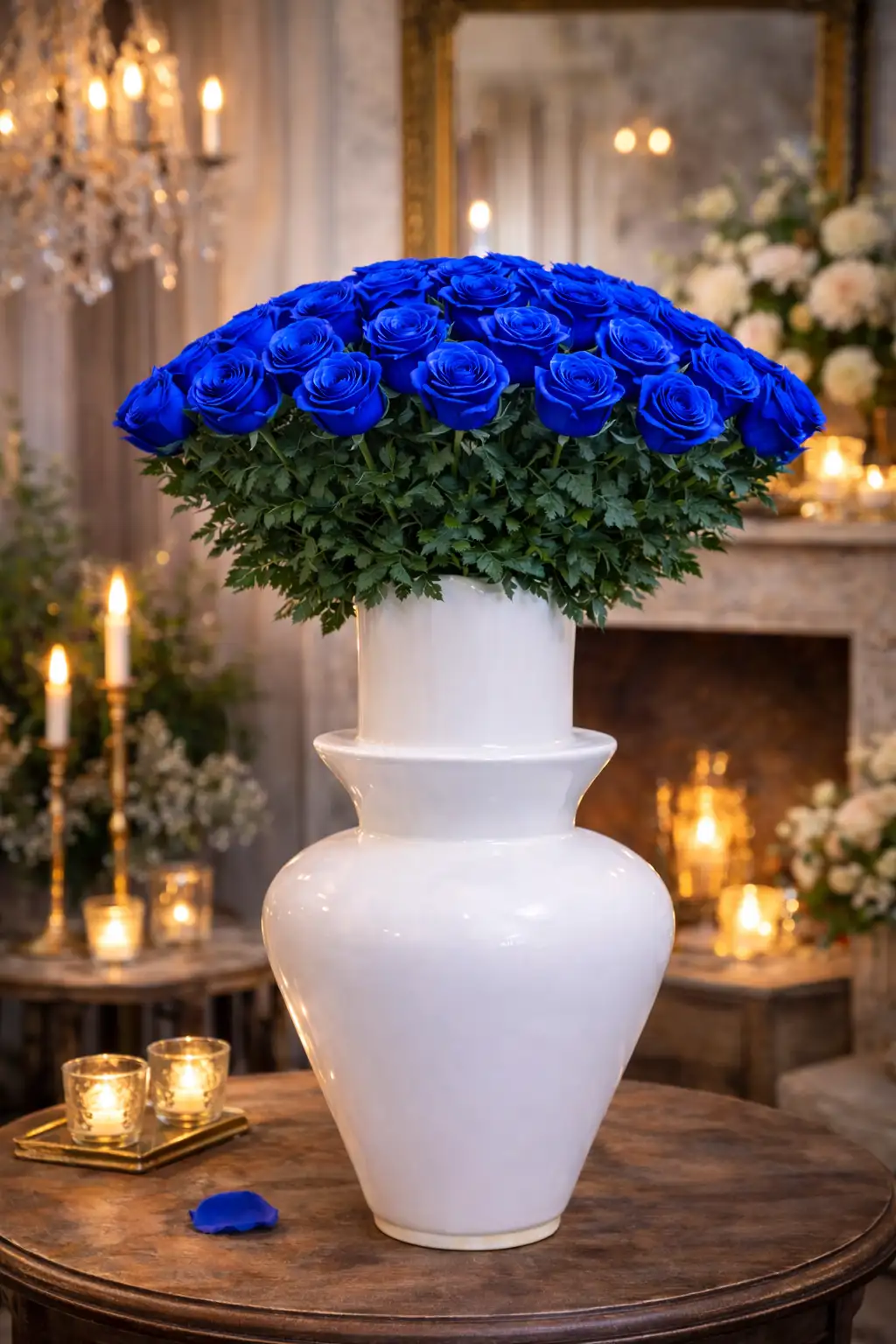 Rose Éternelle Bleue – Élégance Intemporelle à la Tige