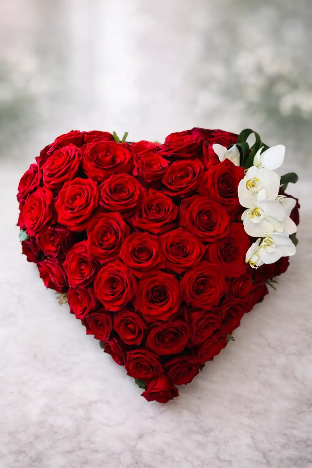 ❤️ Cœur de roses rouges – Hommage éternel